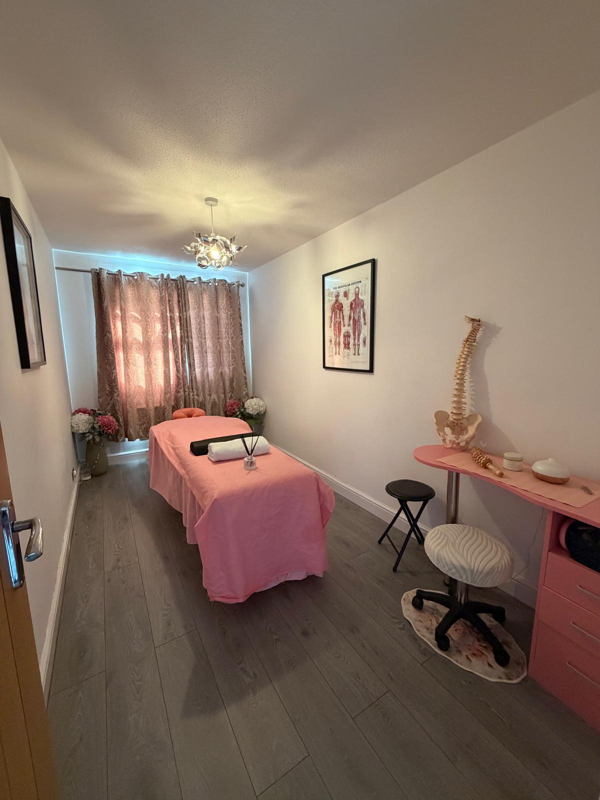 Professional massage treatment room